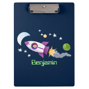 Pranchetas Imagem de um foguete em cartoon espacial