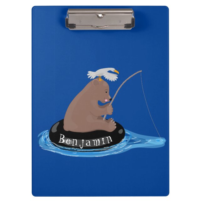 Pranchetas Imagem do desenho animado de pesca de filhotes de  (Frente)