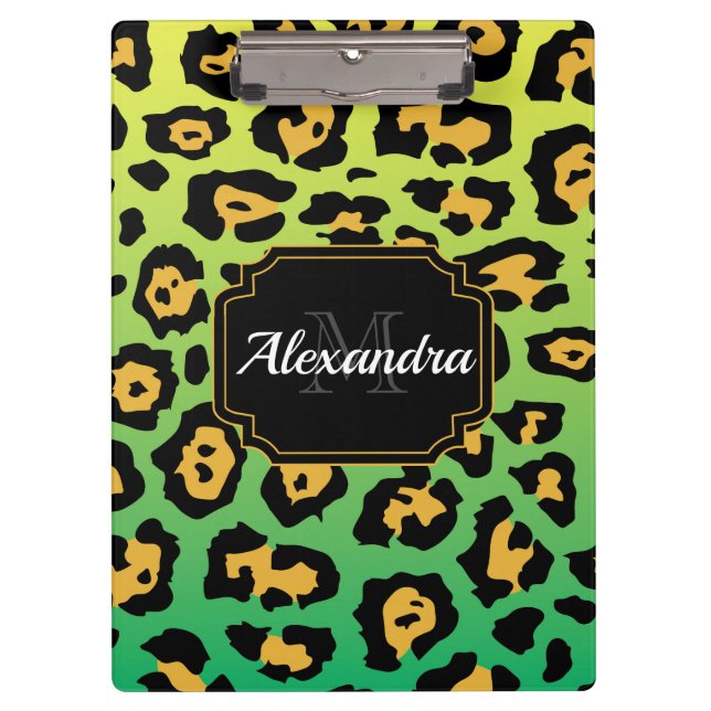 Pranchetas Impressão Colorida Leopardo (Frente)