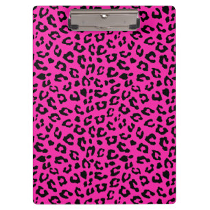 Pranchetas Impressão cor-de-rosa e preto do leopardo