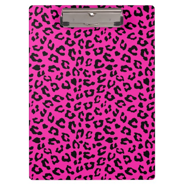 Pranchetas Impressão cor-de-rosa e preto do leopardo (Frente)