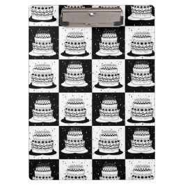 Pranchetas Impressão de Bloco Verificado com Bolo Branco Pret