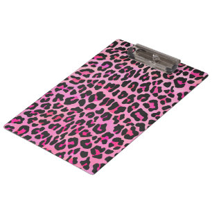 Pranchetas Impressão de Leopardo Preto e Rosa Quente