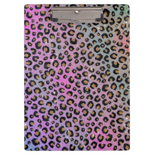 Pranchetas Impressão de Leopardo Preto, Preto, Azul-Cor-de-R