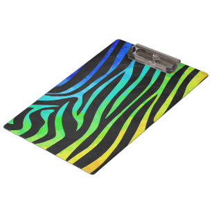 Pranchetas Impressão do Monograma Zebra Preto e Arco-Íris