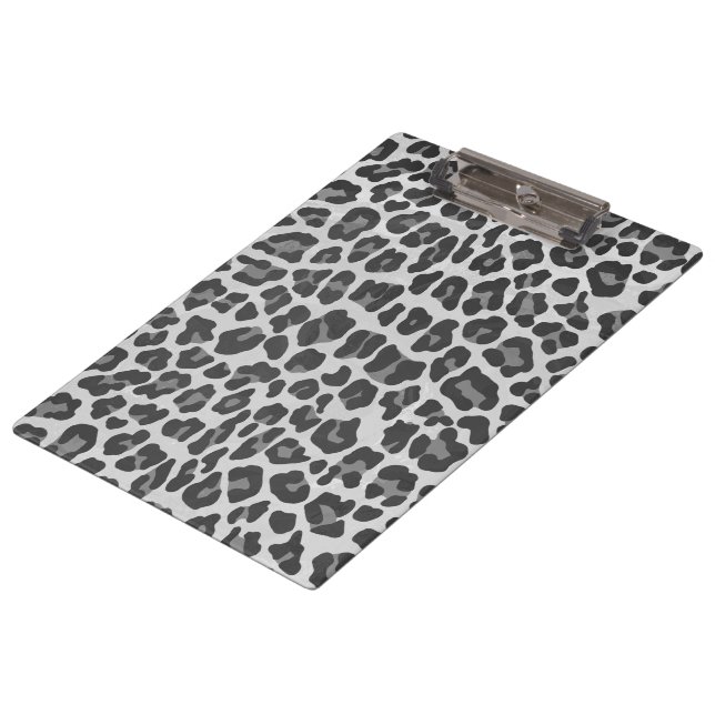 Pranchetas Impressão Leopardo Branco e Preto do Monograma (Inclinado)