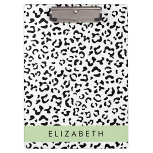 Pranchetas Impressão Leopardo, Manchas, Preto E Branco, Seu N
