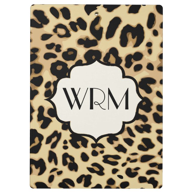 Pranchetas Impressão Sassy Leopard Monogramada (Verso)