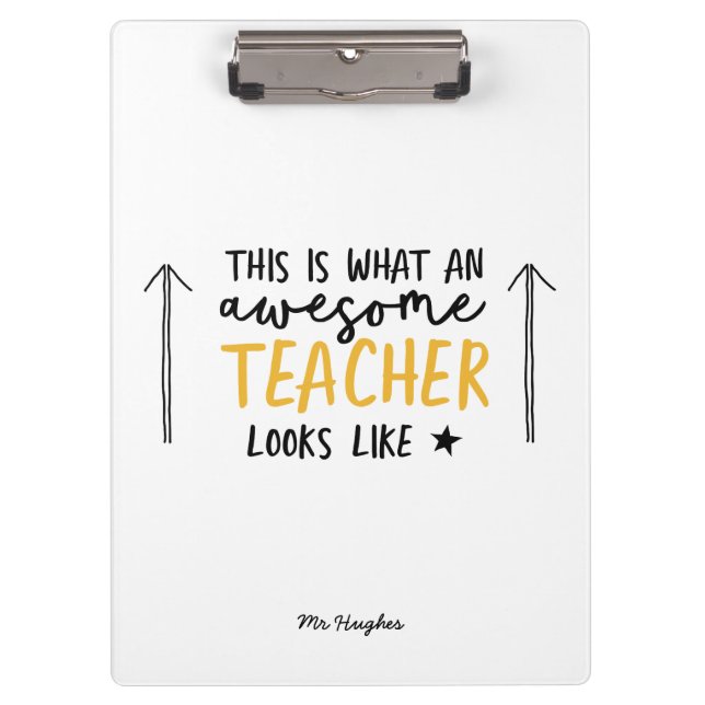 Pranchetas Impressionante professor moderno tipografia amarel (Frente)