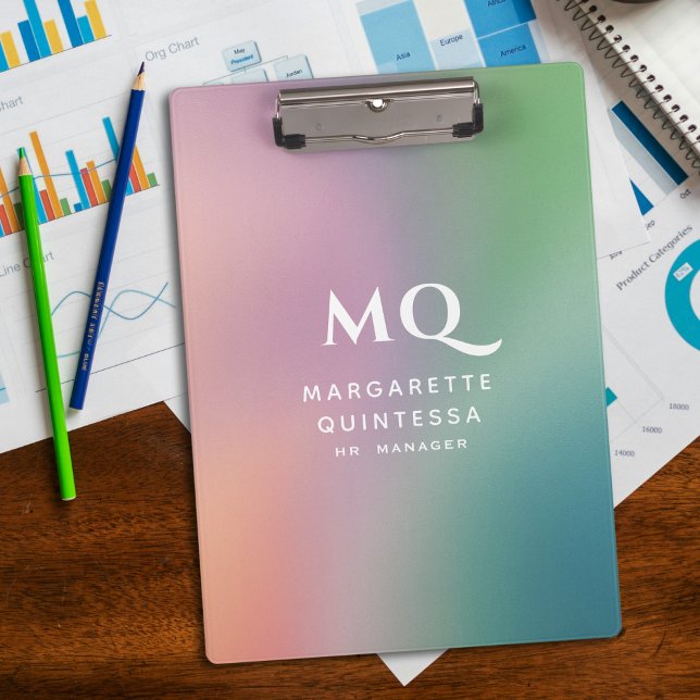 Pranchetas Iniciais de Pastel Colorido Moderno e Monograma Br (Criador carregado)