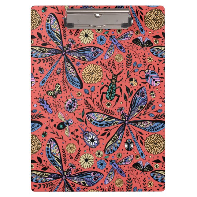 Pranchetas Insetos de porta em vermelho-coral (Frente)