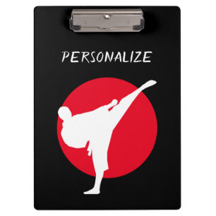 Pranchetas Instrutor de escola de artes marciais karate perso