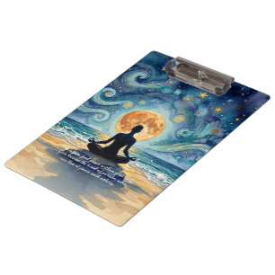 Pranchetas Ioga Meditação Céu Noturno Estrelado Lua Praia Oce