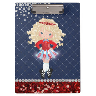 Pranchetas Irish Dance Blond Girl Soft Calçado Blue, Red