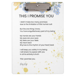 Pranchetas Isto Eu Prometo-Te - Adoro Poesia Poema