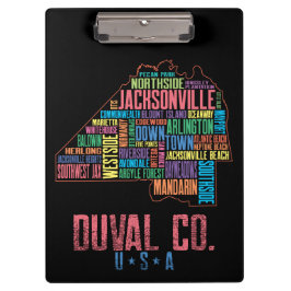 Pranchetas Jacksonville Duval County Word Art Beaches