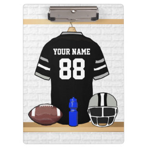 Pranchetas Jersey Personalizada de Cinzas Negra e Prata