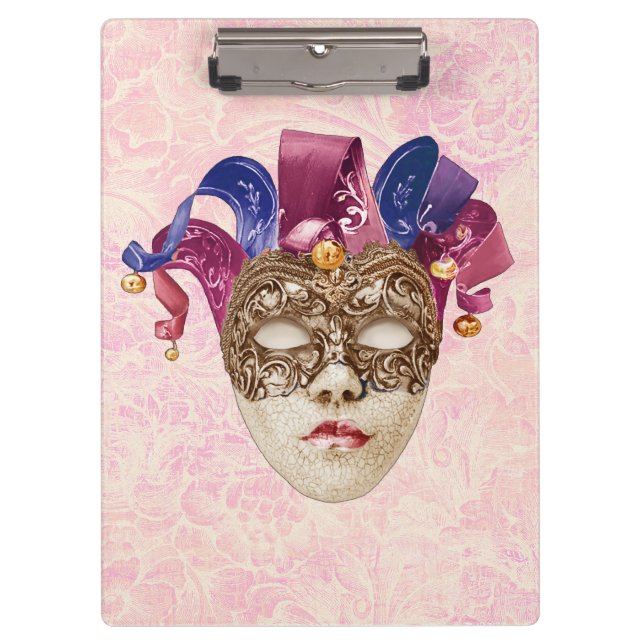 Pranchetas Jester Porcelain Mask with Ribbons and Bells (Frente)