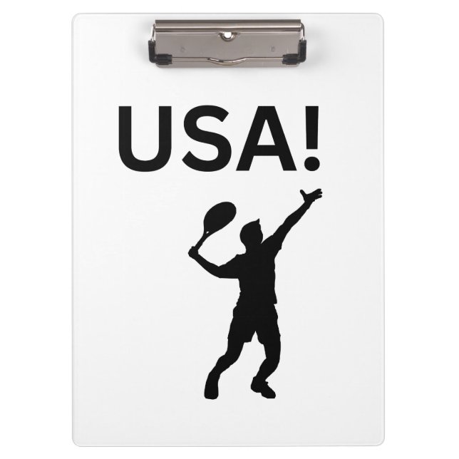 Pranchetas Jogador de tênis dos EUA usando ponto como bola (Frente)