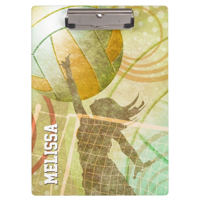 Pranchetas Jogador de Voleibol na rede (Frente)