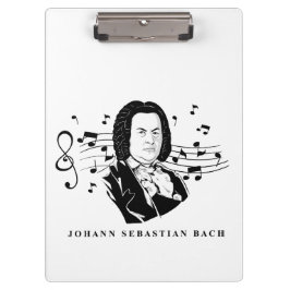 Pranchetas Johann Sebastian Bach Portrait e Bust com Notes