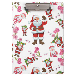 Pranchetas Jolly Santa Claus e Pink Floral Natal