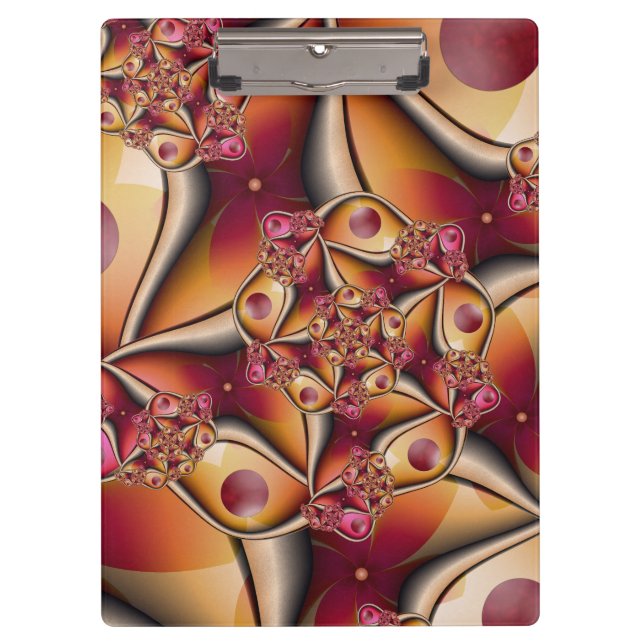Pranchetas Joy Abstrato Red Orange Fantasy Fractal (Frente)