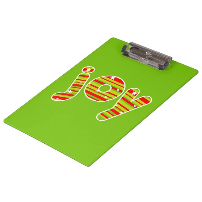 Pranchetas JOY at Christmas, Red & Green Stripes (Inclinado)