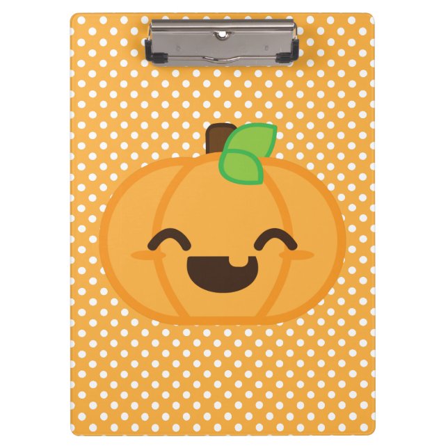 Pranchetas Kawaii Jack O Lantern Pumpkin Clip Conselho (Frente)