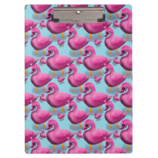 Pranchetas Kawaii Pink Duck Pattern – Adorable Aesthetic Maxi (Frente)