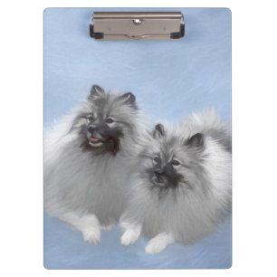 Pranchetas Keeshond Pair de Kees pintando Arte Animal Origina