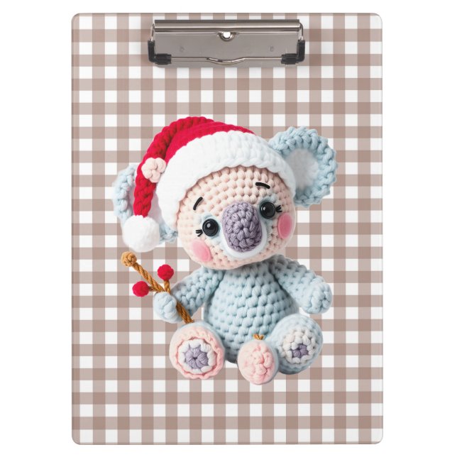 Pranchetas Koala Christmas clip art, faux yarn koala,  (Frente)