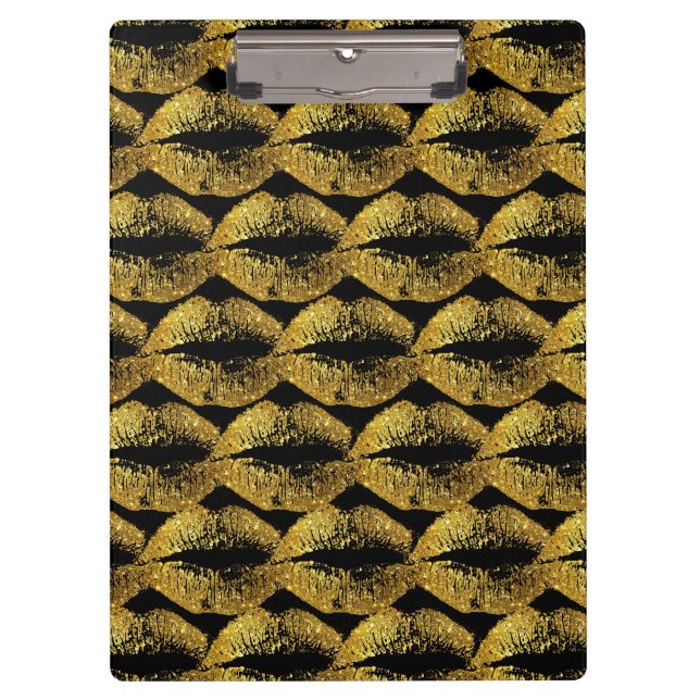 Pranchetas Lábios Dourados com brilho (Frente)