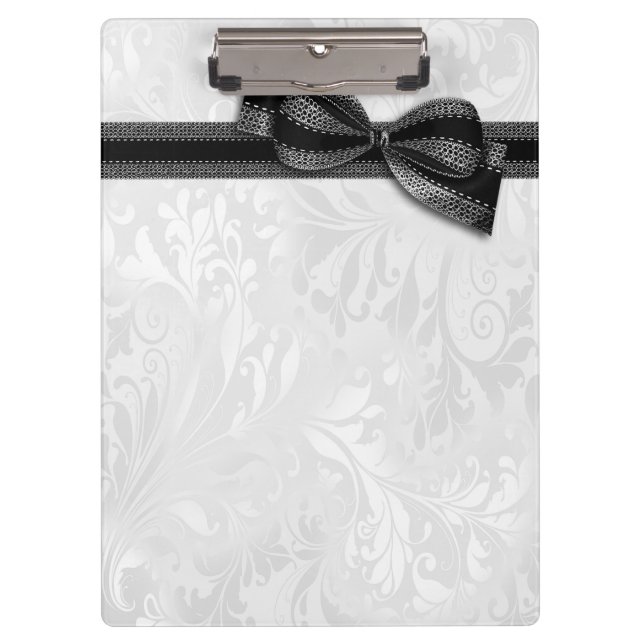 Pranchetas Laço Preto e Damask Branco (Frente)