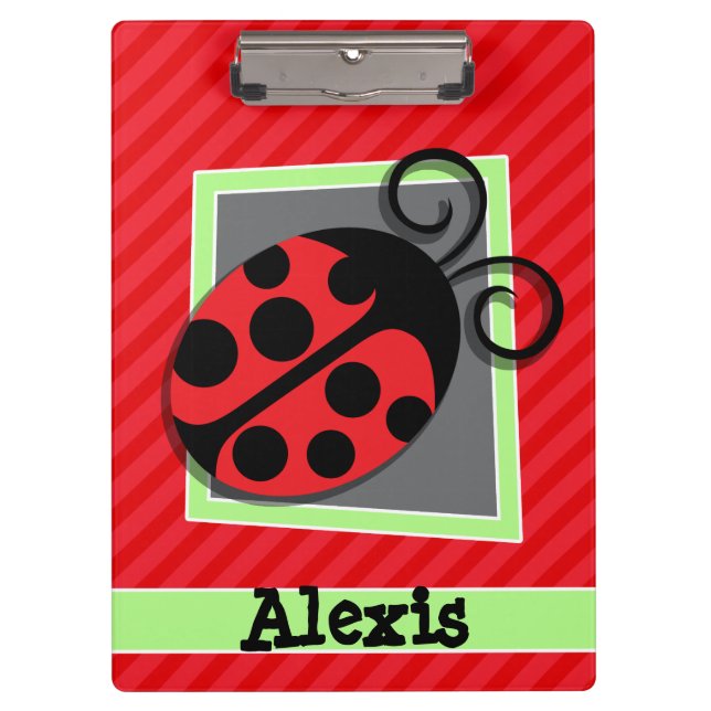 Pranchetas Ladybug Cuto; Stripes Vermelhas Escarlate (Frente)
