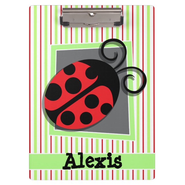 Pranchetas Ladybug; Red and Verde limão Stripes (Frente)
