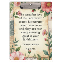 Lamentações 3:22–23 Design Floral Vintage 
