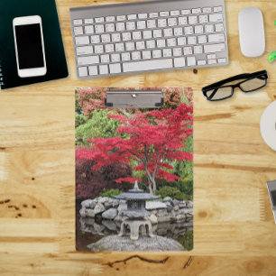 Pranchetas Lanterna do Jardim Japonês e Foto das Folhas Verm
