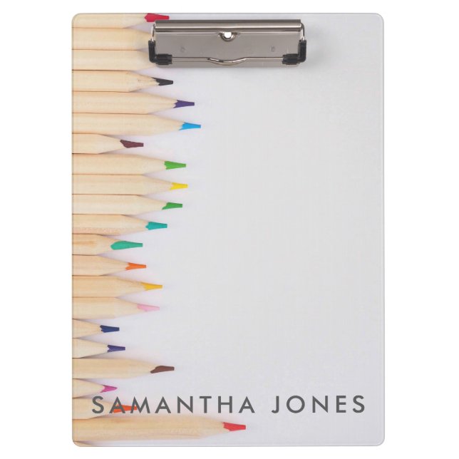 Pranchetas Lápis de cor fofos Volta às aulas (Frente)