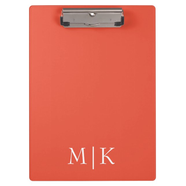 Pranchetas Laranja e Branco | Monograma Moderno (Frente)