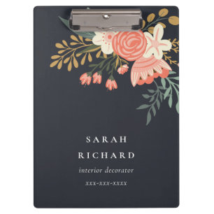 Pranchetas Laranja Elegante Blush Negro Verde Ambrosia Floral
