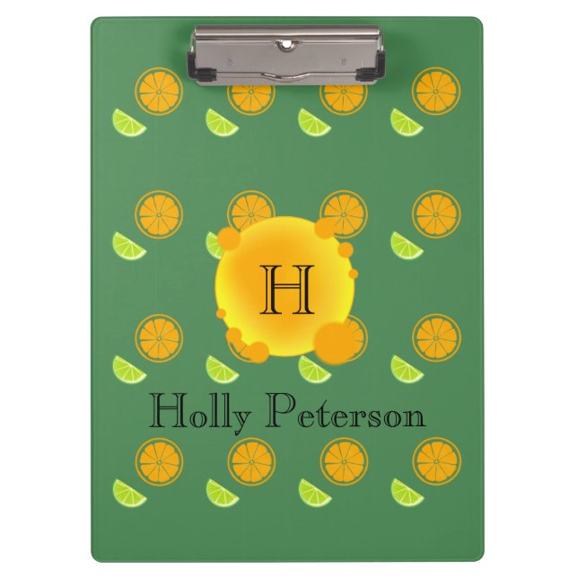 Pranchetas Laranjas e Limões em Monograma Bonito (Frente)