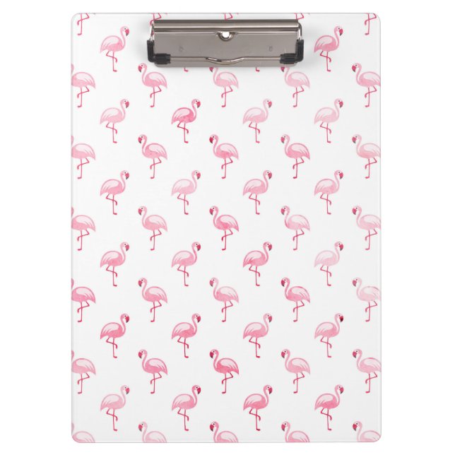 Pranchetas Legal Pink Tropical Flamingo Patterno em Branco (Frente)