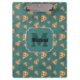 Pranchetas Legal pizza fatias vintage feal padrão Monograma