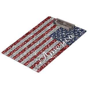 Pranchetas Legal trendy America flag brilhando brilho falso