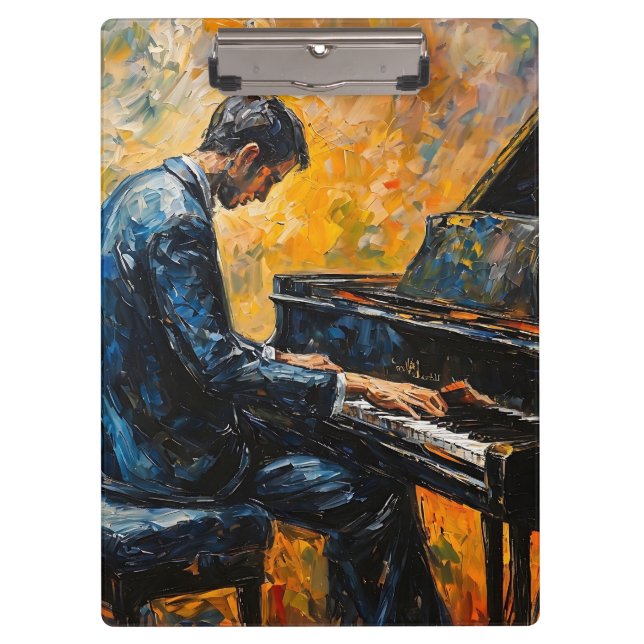 Pranchetas Leitor de Piano - Pintura de Óleo (Frente)