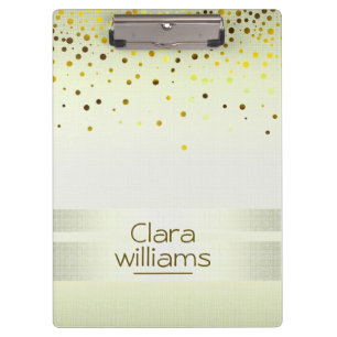 Pranchetas Lemon Yellow Glitter Linen Sparkle Confetti Modern