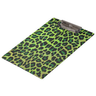 Pranchetas Leopardo Negro e Impressão Verde
