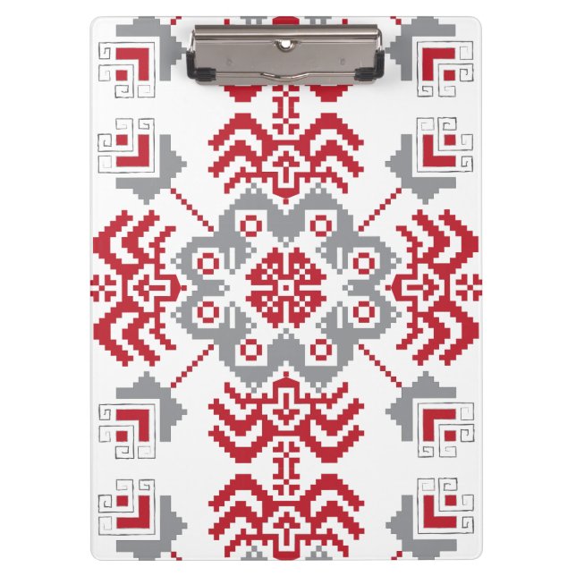 Pranchetas Letão Auseklis Folk — medalhão geométrico (Frente)