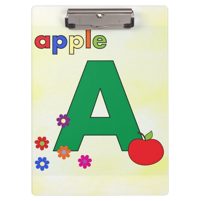 Pranchetas Letra Apple A Área de Transferência (Frente)